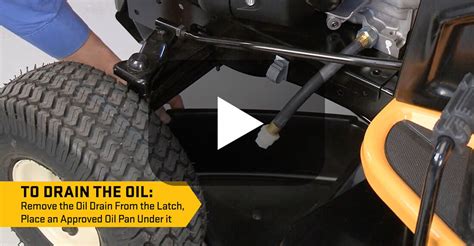 changing oil on cub cadet riding mower